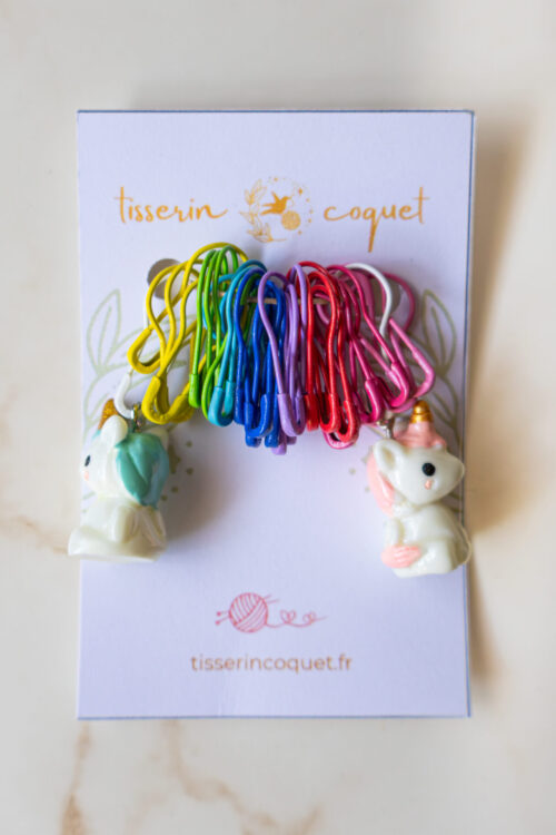 Marqueurs de mailles ampoule Arc-en-ciel et Licornes